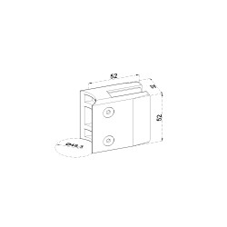Svorka na trubku ø 48,3 mm, sklo 8 - 12,76 mm, AISI 304 Svorka na trubku ø 48,3 mm, sklo 8 - 12,76 mm, AISI 304